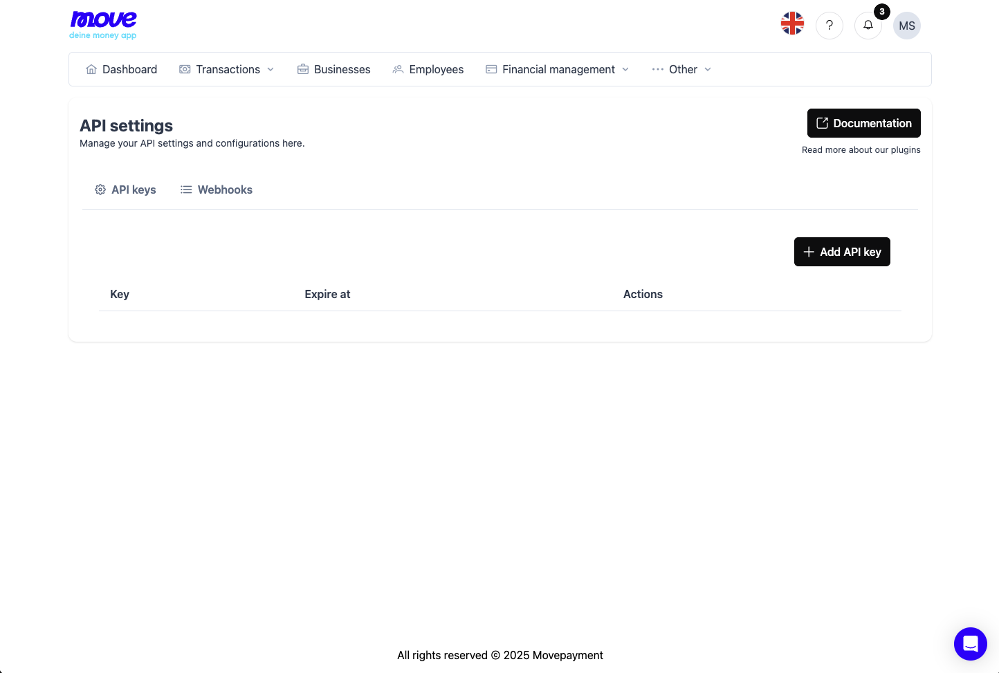 Move Payment Ecommerce API Documentation